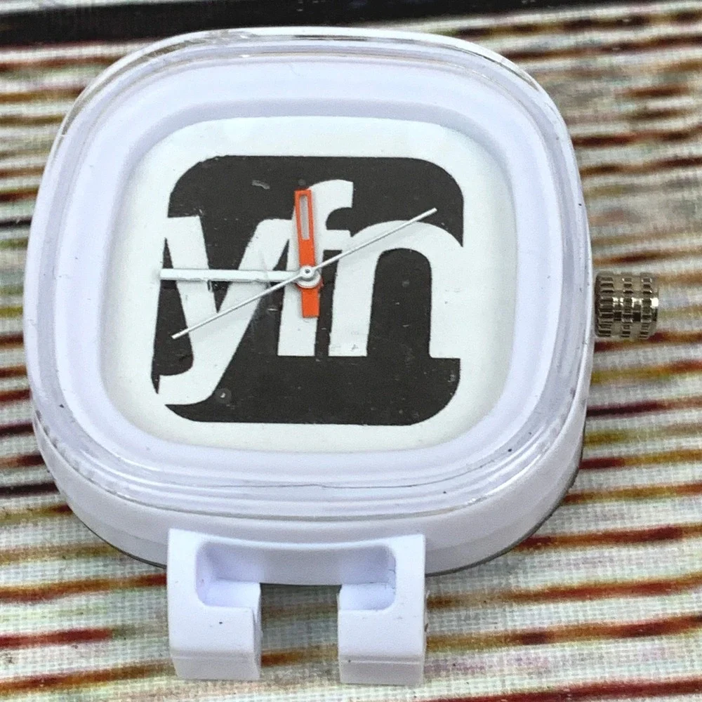 Novelty YFN Watch Purple White Orange Black Statement Square Design‎ UNTESTED
